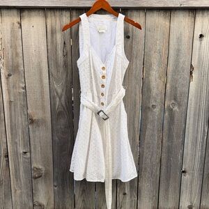 Anthropologie Belted Eyelet Romper Size 14